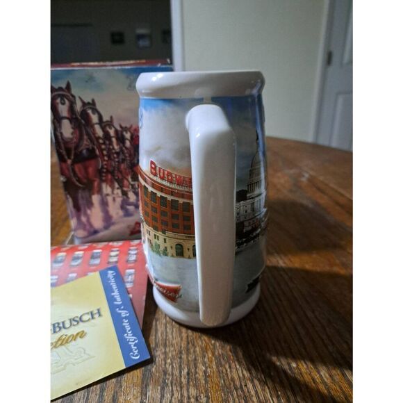 2008 Budweiser Clydesdales 75th Anniversary Beer Stein with Box Paperwork COA - Picture 5 of 6